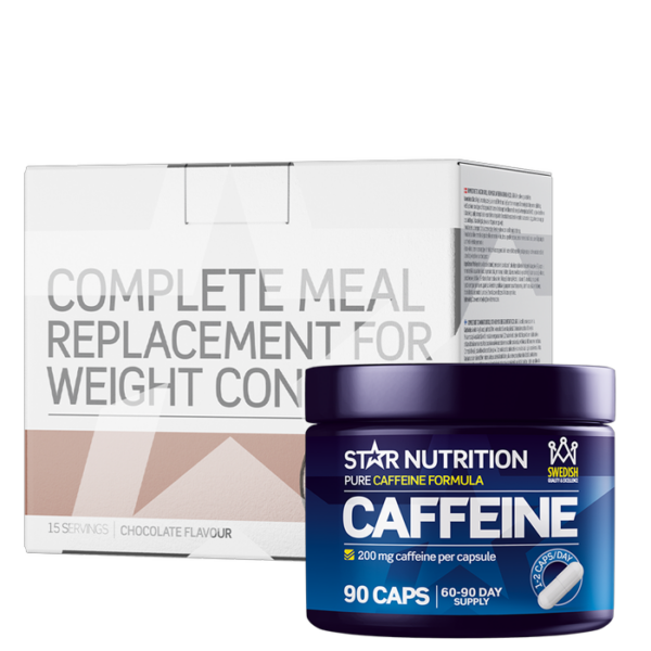 Complete Meal Måltidserstatning vægtkontrol + koffeintabletter 200 mg 90 kapsler